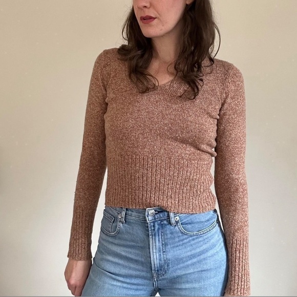 The Limited Women's Cropped Fitted Sweater Small Wool Silk Cashmere Blend Comfy - Picture 1 of 11